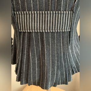 Artisan Pinstripe Cropped Jacket | Hand-Stitched Details | Size 2 | Herringbone